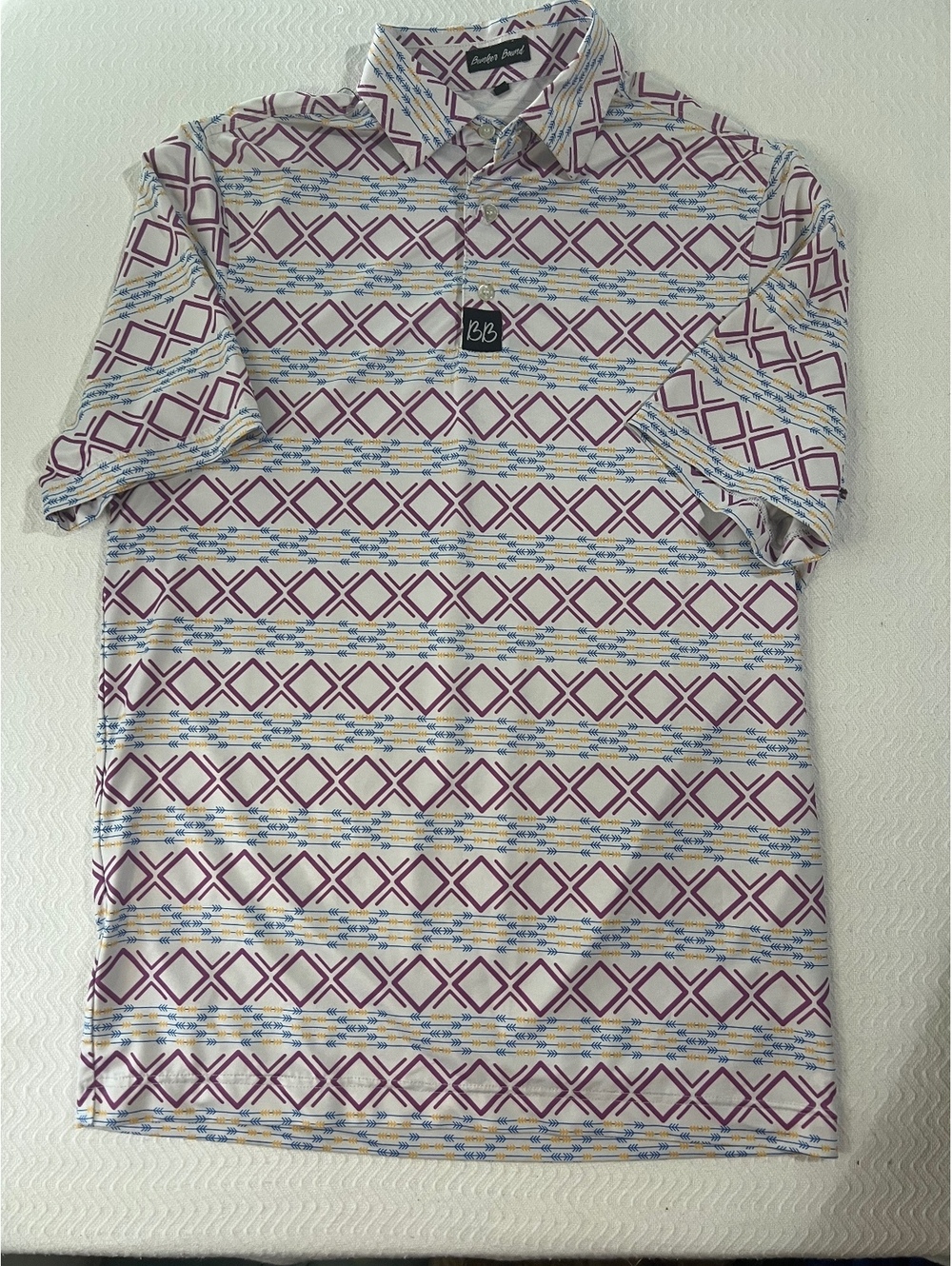 Bunker Bound Golf Short Sleeve Patterned Polo Shirt Size S